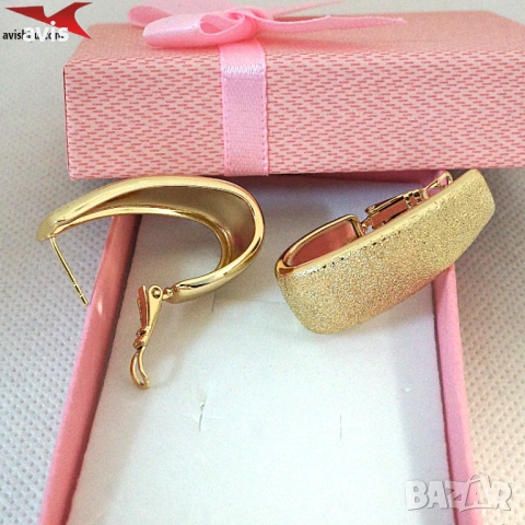  Обеци с 14К златно покритие 2141848, снимка 2 - Обеци - 53040560