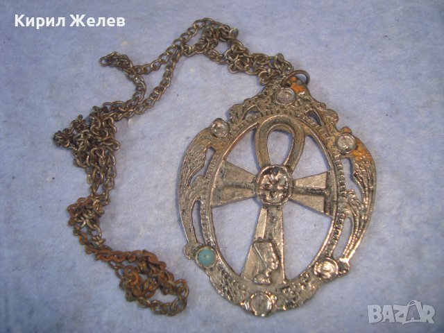 ПОСРЕБРЕН ЕГИПЕТСКИ КРЪСТ АНКХ / АНХ с НЕФЕРТИТИ АРТ МЕДАЛЬОН със СИНДЖИРЧЕ 27503, снимка 4 - Колиета, медальони, синджири - 36903542