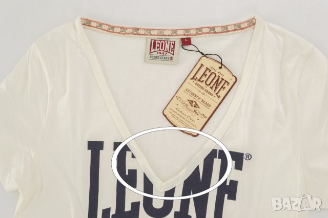 Дамска памучна тениска слонова кост марка Leone , снимка 4 - Тениски - 37017862
