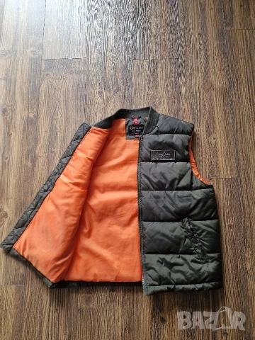 Страхотна мъжка грейка елек ALPHA INDUSTRIES размер M , снимка 6 - Якета - 53227468