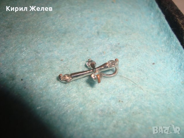 ПОСРЕБРЕНО АРТ КРЪСТЧЕ с МАЛКИ ФАСЕТИРАНИ КРИСТАЛИ 25564, снимка 3 - Колиета, медальони, синджири - 35585604