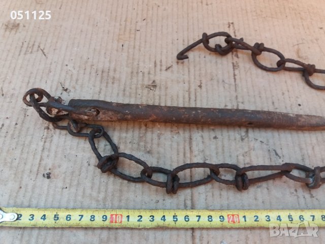 кован възрожденски клин, окова за животни , снимка 7 - Антикварни и старинни предмети - 37015251