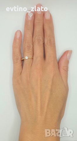 Златни  пръстени с диаманти и сапфири -750/18К, снимка 16 - Пръстени - 42881891