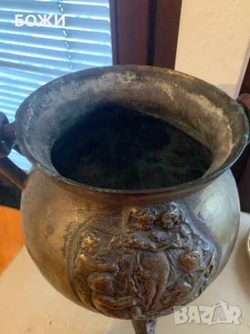 Масивен бронз, ръчна отливка – 10 кг – антикварен триножник, снимка 2 - Антикварни и старинни предмети - 52677734