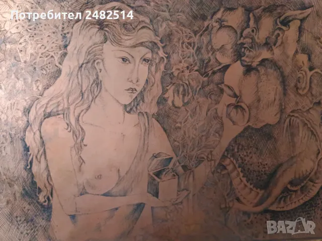 Медна гравюра, офорт от професор Стоимен Стоилов, снимка 6 - Антикварни и старинни предмети - 49362312