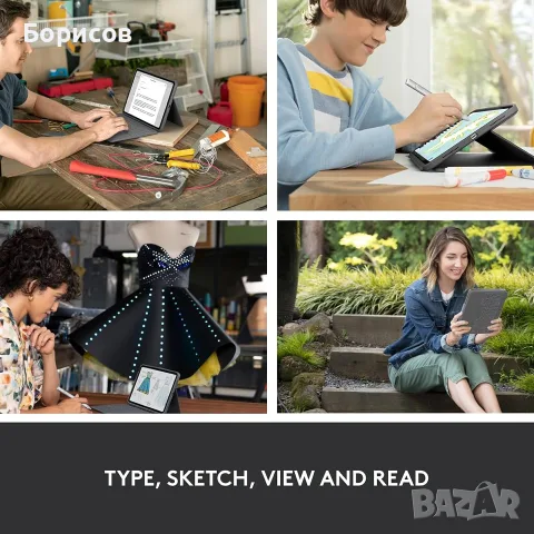  Logitech Rugged Folio iPad 10 generation,A16 - отделящ се защитен калъф,с клавиатура, снимка 4 - Таблети - 55962145