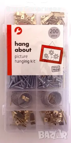 Комплект за закачане на картини и декорации 200 бр, снимка 2 - Други - 48428324