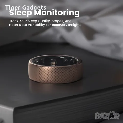 Amazfit Helio Ring размер 8 – Смарт пръстен за сън, възстановяване, пулс, SpO₂ и стрес, снимка 2 - Смарт гривни - 56071172