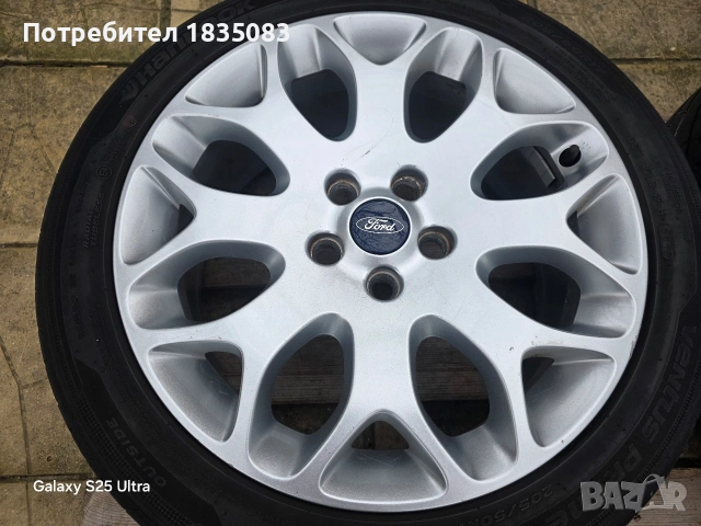 Лети джанти 17ки 5х108 Ford + летни гуми 205/50/17, снимка 4 - Гуми и джанти - 53938448