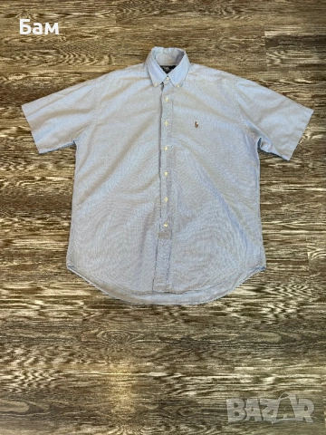 Оригинална мъжка риза с къс ръкав Polo Ralph Lauren "Oxford" Shirt размер М,може да стане и за Л, снимка 2 - Ризи - 54113090