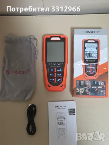Преносим RDINSCOS EMF детектор (модел RD660), 3-в-1 уред за измерване на електромагнитни лъчения.