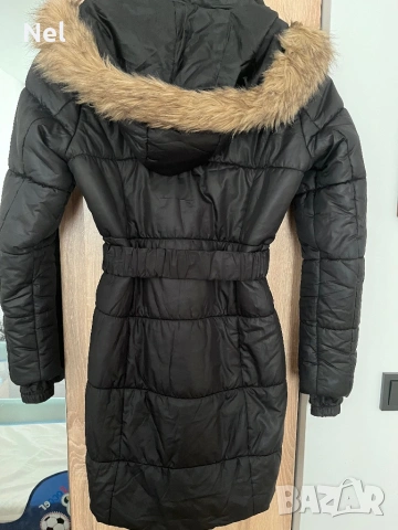 Пухено дълго яке/палто сезонно намаление, снимка 2 - Якета - 54244382