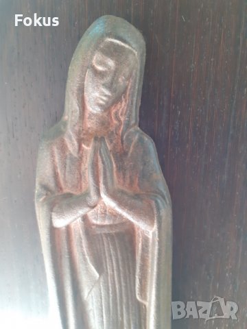Богородица пано от чугун статуя икона статуетка масивна, снимка 2 - Антикварни и старинни предмети - 37145895