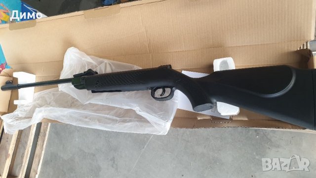 Въздушна пушка 5.5мм с чупеща цев черен приклад спортни цели без регистрация