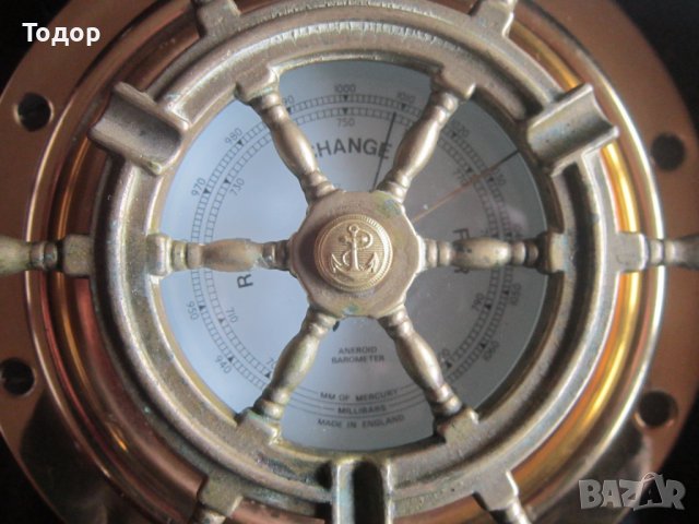 Уникален бронзов барометър рул във витрина , снимка 4 - Колекции - 36902468