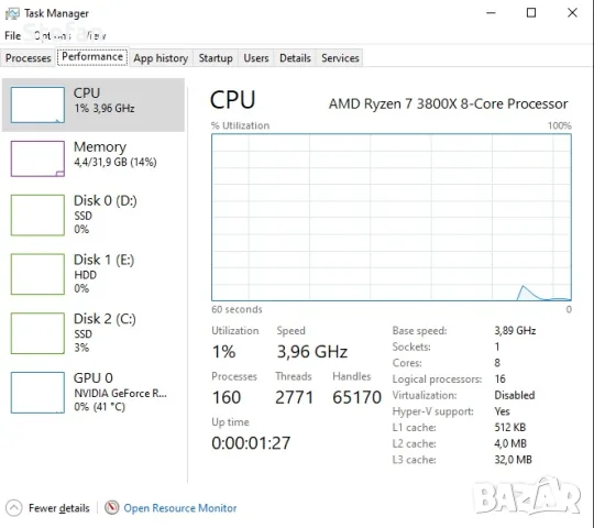 Мощен геймърски компютър 3070 Ti Ryzen 7 3800X 32 GB Ram DDR4 SSD HDD, снимка 9 - Геймърски - 56083576