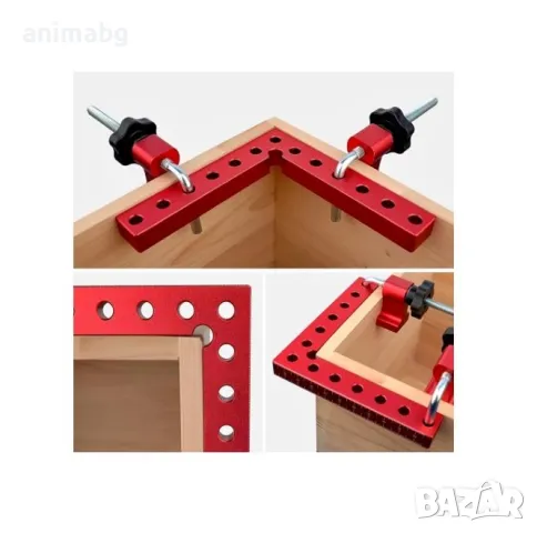 ANIMABG Правоъгълна алуминниева скоба, Дърводелски инструмент за затягане, 90 градуса, снимка 4 - Други инструменти - 50385239