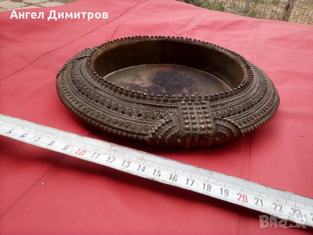 Стар бронзов съд, снимка 4 - Антикварни и старинни предмети - 29086010