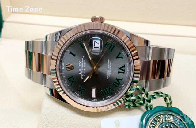 Rolex Datejust 41mm Two-Tone Rose Gold Wimbledon Dial Automatic Различни Варианти, снимка 4 - Мъжки - 54051793