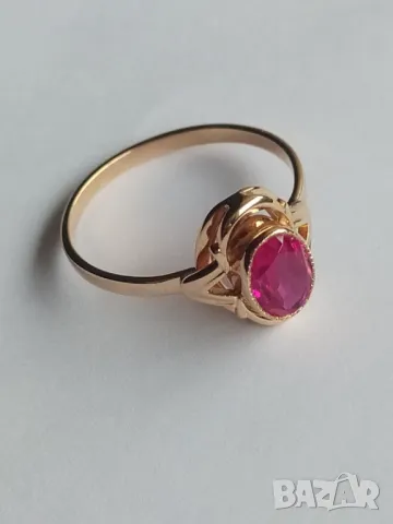 Руски златен пръстен с рубин 1