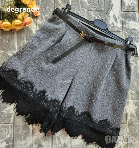 Къси дамски Панталонки с ДАНТЕЛА и КАМЪЧЕТА, снимка 2 - Къси панталони и бермуди - 53062511