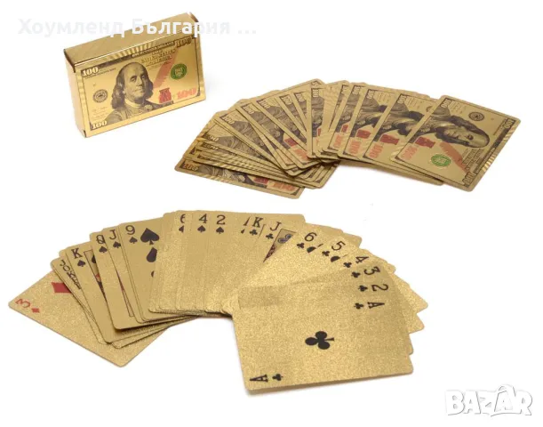 Златни карти 24К - тесте 54 карти за игра, снимка 4 - Други - 49525725