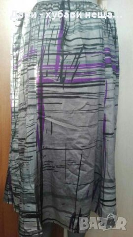 Пола в сиво и лила, от сатениран памук, с подплата🍀❤2XL,3XL❤🍀арт.4333, снимка 4 - Поли - 37098265