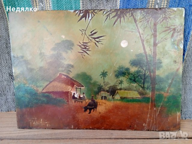 Уникална виетнамска картина,1982г,подписана