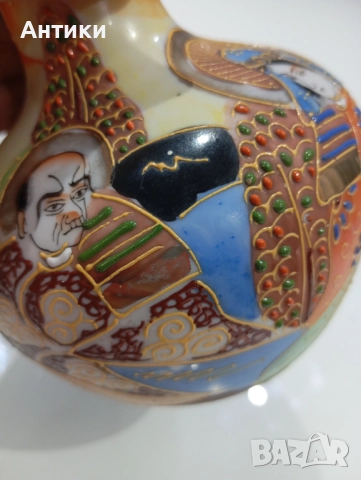 Порцеланова стара японска ваза с печат , снимка 9 - Други ценни предмети - 52624283