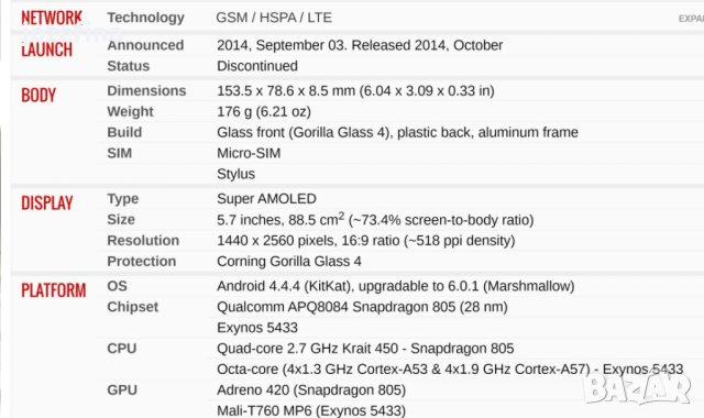 Продавам телефон Самсунг Галакси ноте 4. Samsung galaxy note 4 , 5.7 инч екран, снимка 8 - Samsung - 44262051