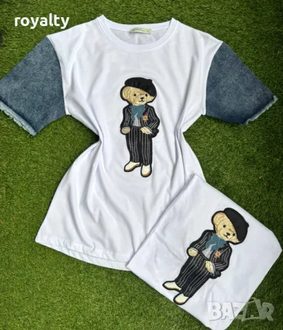 Памучна дамска тениска Bear, снимка 3 - Тениски - 49727849