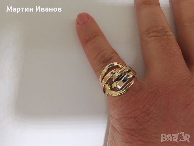 Златен пръстен три цвята злато , снимка 10 - Пръстени - 36987193