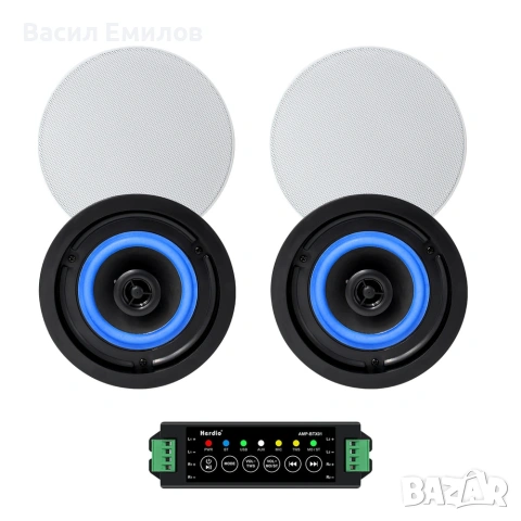 Herdio 4" Bluetooth таванни високоговорители 320 вата, 2-лентови, снимка 6 - Bluetooth тонколони - 53961009