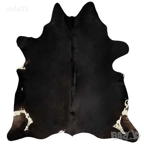 vidaXL Килим от волска кожа, черен, 150x170 см, снимка 6 - Килими - 56146529