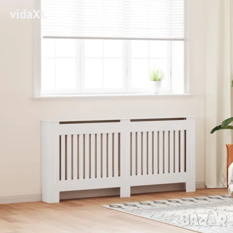 vidaXL Параван за радиатор бял, инженерно дърво, 172 см, снимка 2 - Паравани - 56146425