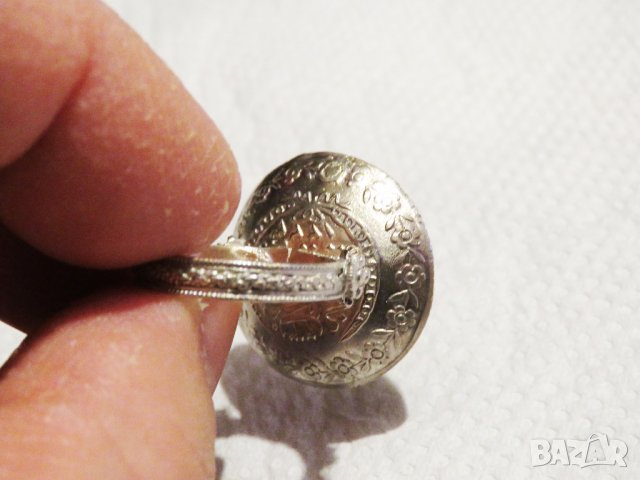 мъжки сребърен пръстен, Стар османски сребърен пръстен с голяма, тугра, тура, турски пръстен, снимка 4 - Пръстени - 35136798