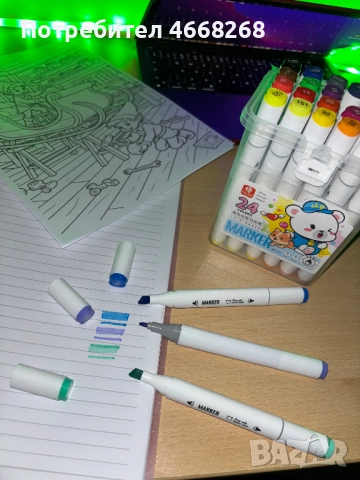 Професионални двустранни маркери TWIN MARKER – 24 цвята!