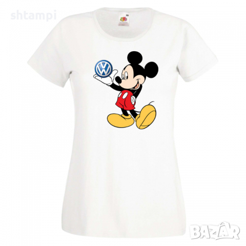 Дамска тениска Mickey Mouse VW .Подарък,Изненада,, снимка 6 - Тениски - 36529660