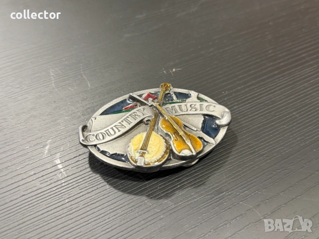Винтидж катарама за колан посветена на кънтри музиката. №7990, снимка 2 - Антикварни и старинни предмети - 53934422
