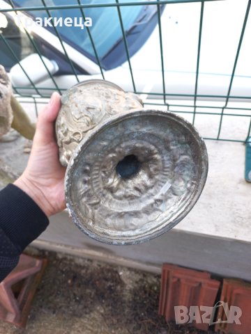 СТРАХОТНА СТАРА БРОНЗОВА ГАЗЕНА ЛАМПА , снимка 2 - Антикварни и старинни предмети - 44275340