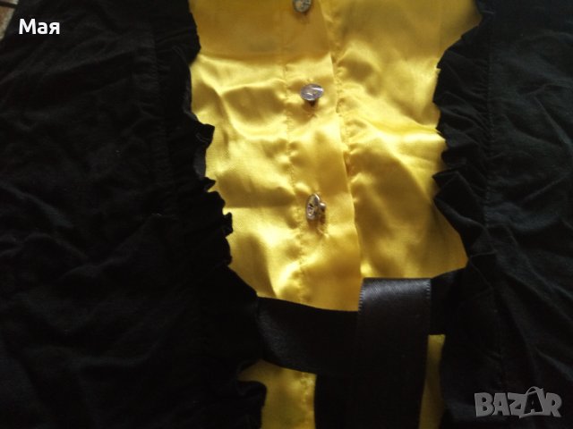 Елегантна дамска блуза сатен с буфан ръкав и стилни копчета с камъни, снимка 3 - Ризи - 38844435
