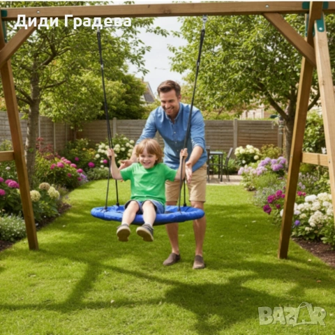 🌈 Градинска люлка "Щъркелово гнездо" (100 см) - Издържа до 150 кг!, снимка 3 - Градински мебели, декорация  - 53905719