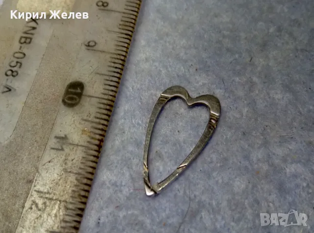 СТАР СТИЛНО ОРНАМЕНТИРАН НЕЖЕН СРЕБЪРЕН ПЕНДАНТ СЪРЧИЦЕ СРЕБРО ВИСОКА ПРОБА с БЯЛА ПОЗЛАТА 49487, снимка 9 - Антикварни и старинни предмети - 49682718