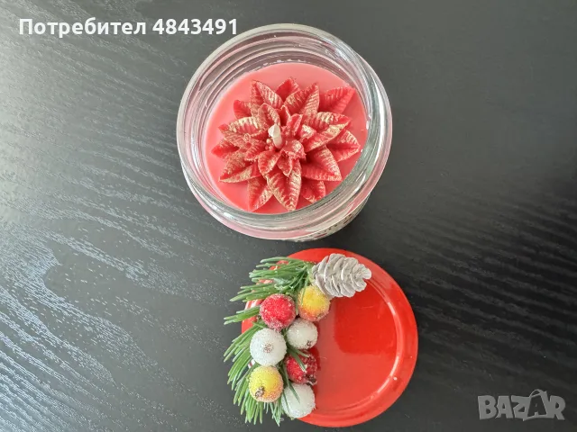 Коледна ароматна свещ, снимка 4 - Декорация за дома - 55740608