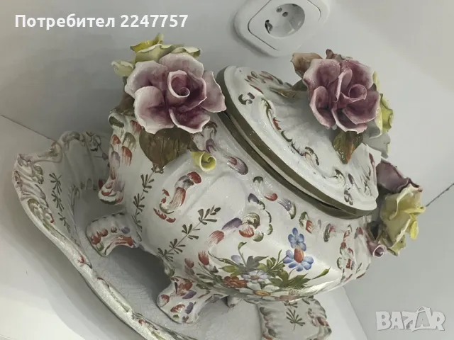 Супник Bassano с поднос, снимка 6 - Антикварни и старинни предмети - 48763533