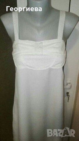 Бяла рокля с красива платка👗🍀S,M👗🍀арт.074, снимка 2 - Рокли - 29837310