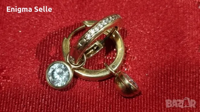 Сребърни обеци с позлата 