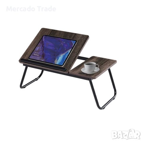 Помощна масичка за легло Mercado Trade, С наклонена повърхност, Кафяв