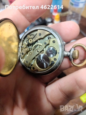 СТАР ДЖОБЕН СРЕБЪРЕН ЧАСОВНИК , снимка 3 - Джобни - 54289442