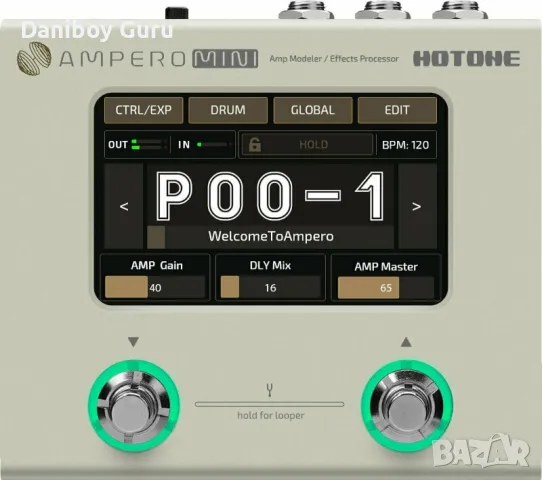  Hotone Ampero Mini MP-50 китарен бас усилвател, IR моделиране на кабинета, ефект за китара, снимка 1